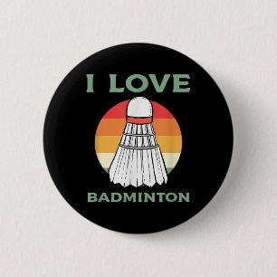 Bóton Redondo 5.08cm Adoro Badminton Sport Vintage Retro Sunset Clothi