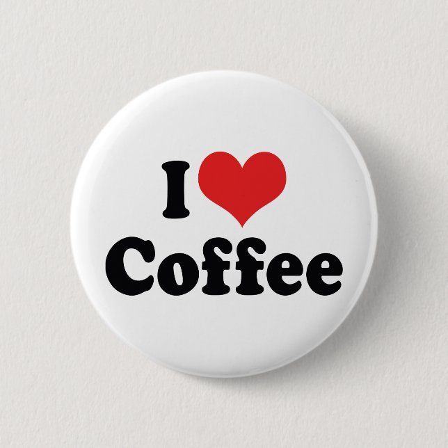 Bóton Redondo 5.08cm Adoro Café Coração - Java Caffeine Lover (Frente)