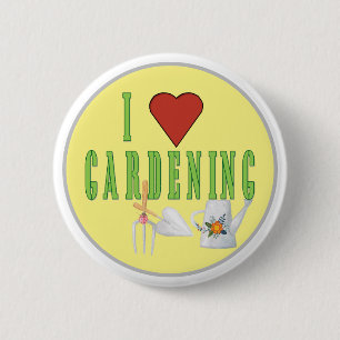 Bóton Redondo 5.08cm Adoro Gardening Illustrated Text  