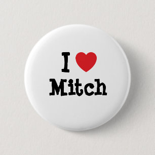 Bóton Redondo 5.08cm Adoro Mitch coração personalizado personalizado