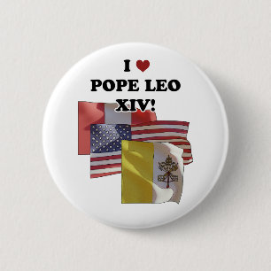 Bóton Redondo 5.08cm Adoro o Papa Leão XIV! (Versão II)