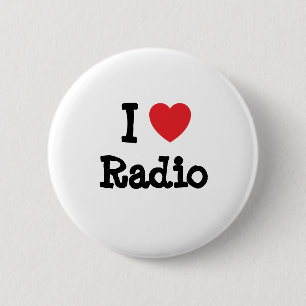 Bóton Redondo 5.08cm Adoro o Radio Heart personalizado personalizado