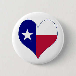 Bóton Redondo 5.08cm Adoro Texas Flag Heart