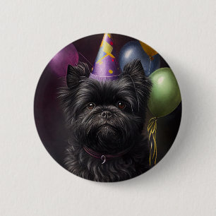 Bóton Redondo 5.08cm Affenpinscher Cachorro Balões de Nascimento