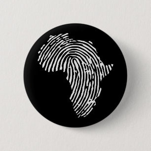 Bóton Redondo 5.08cm África Dedo Impressão, Poder Negro, Africano