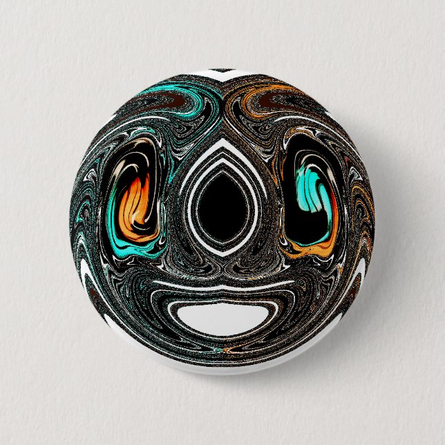 Bóton Redondo 5.08cm African Ethnic Doodle Zebra texturou Art Impressão (Frente)