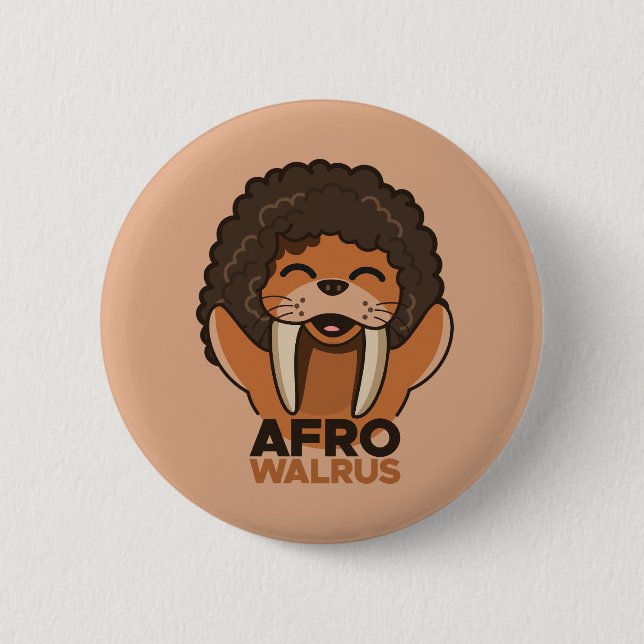 Bóton Redondo 5.08cm Afro Walrus (Frente)