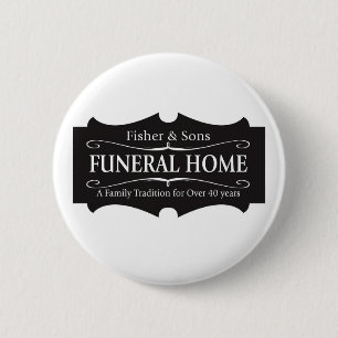 Bóton Redondo 5.08cm Agência funerária de Fisher & de filhos