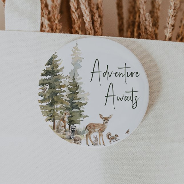 Bóton Redondo 5.08cm Aguardações de Animais Florestais (Criador carregado)