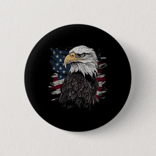 Bóton Redondo 5.08cm Águia Americana Bandeira Americana Gráficos Patrió