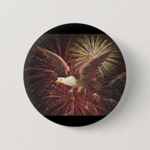 Bóton Redondo 5.08cm Águia e Fireworks