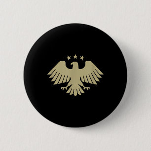 Bóton Redondo 5.08cm Águia Síria ouro - Emblema Nacional