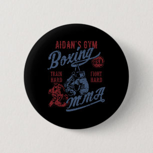 Bóton Redondo 5.08cm Aidan's Gym Boxing Mma Retro Design para o nome A