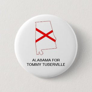 Bóton Redondo 5.08cm ALABAMA para TOMMY TUBERVILLE GOVERNADOR Botão