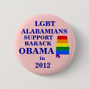 Bóton Redondo 5.08cm Alabamians de LGBT para Obama 2012