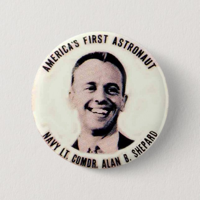 Bóton Redondo 5.08cm Alan Shepard - botão (Frente)