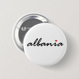 Bóton Redondo 5.08cm Albânia, eu amo Albânia
