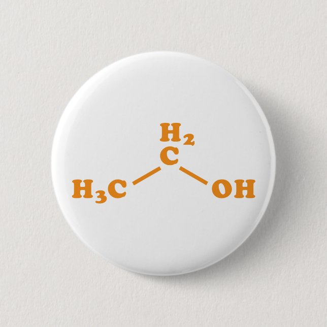 Bóton Redondo 5.08cm Álcool Etanol Fórmula Química Molecular (Frente)