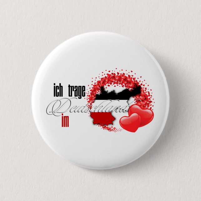 Bóton Redondo 5.08cm Alemanha im Herzen do trage de Ich (Frente)