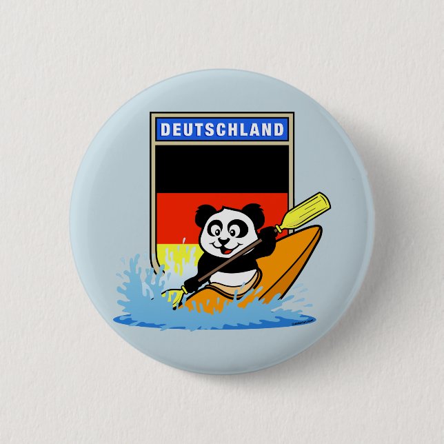 Bóton Redondo 5.08cm Alemanha Kayaking Panda (Frente)