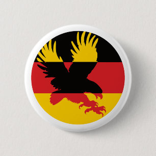 Bóton Redondo 5.08cm Alemanha Ouro Eagle Bandeira Nacional Alemã