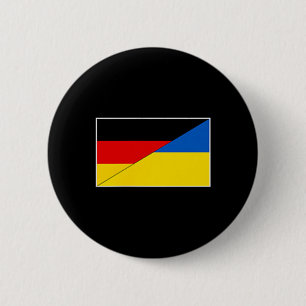 Bóton Redondo 5.08cm Alemanha Ucrânia Bandeira Suporte Alemão Ucraniano