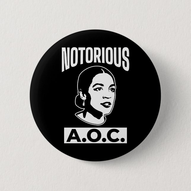 Bóton Redondo 5.08cm Alexandria Ocasio-cortez O Aoc Longo Sl (Frente)