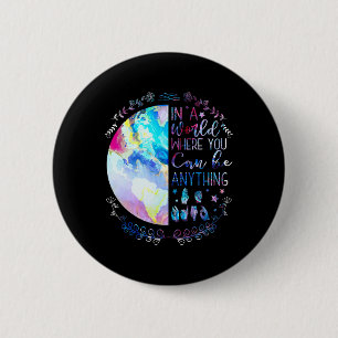 Bóton Redondo 5.08cm Alfabeto Kind Asl Língua de Sinais Americana Consc