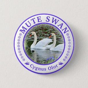 Bóton Redondo 5.08cm Alfinete de lata de cisne mudo