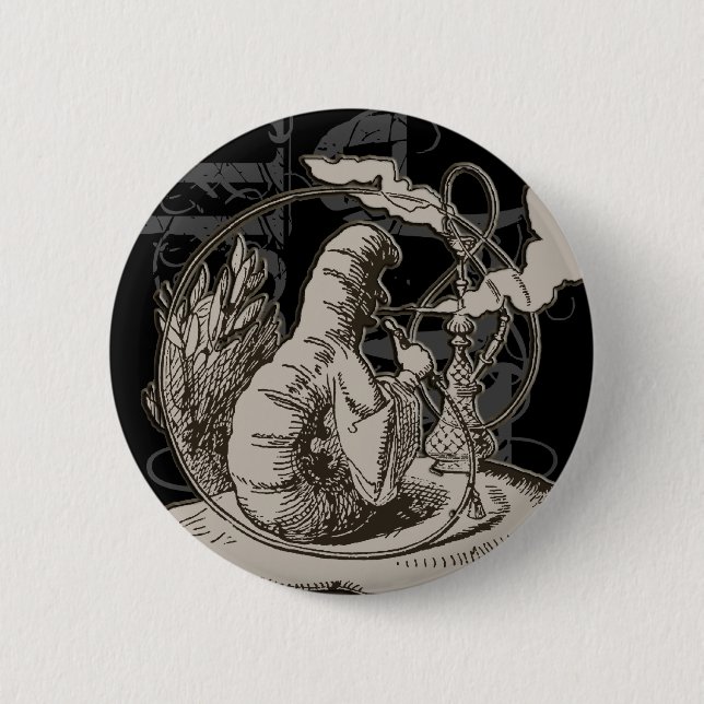 Bóton Redondo 5.08cm Alice no Grunge de Caterpillar do país das (Frente)