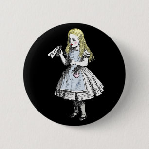 Bóton Redondo 5.08cm Alice no país das maravilhas mágico bebe-me Pin