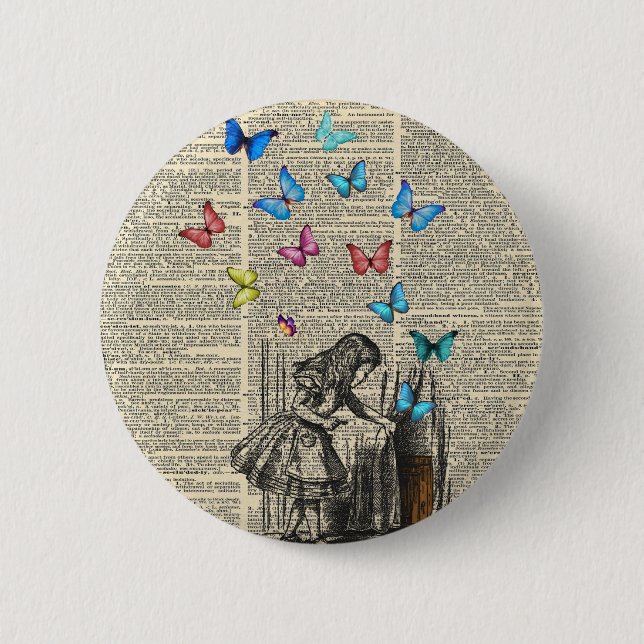 Bóton Redondo 5.08cm Alice No País das Maravilhas - Que A Aventura Come (Frente)