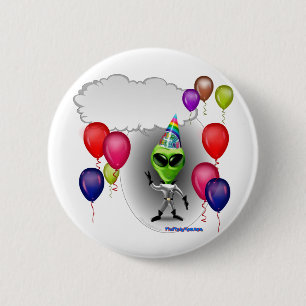 Bóton Redondo 5.08cm Alienígena de fala da festa de aniversário