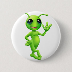 Bóton Redondo 5.08cm Alienígena pequena do homem verde