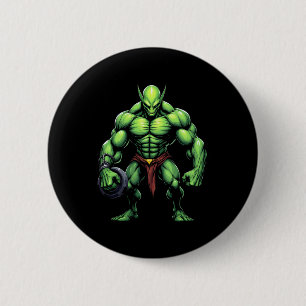 Bóton Redondo 5.08cm Alienígena Tee Funny Gym Design Ufo Peso