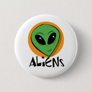 Bóton Redondo 5.08cm Alienígena verde pequena