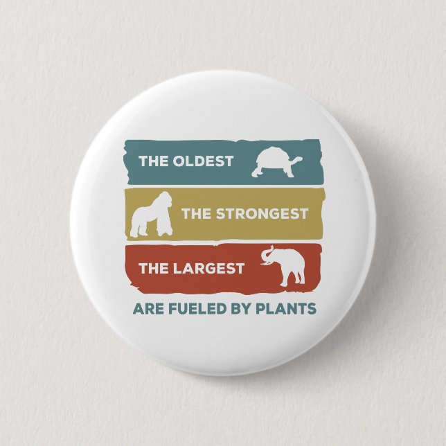 Bóton Redondo 5.08cm Alimentados por plantas Vegan animais alimentados (Frente)