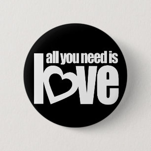 Bóton Redondo 5.08cm "all you need is love" button badge in red / white