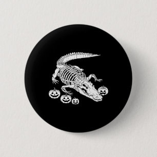 Bóton Redondo 5.08cm Alligator Skeleton Birthday Halloween Mens