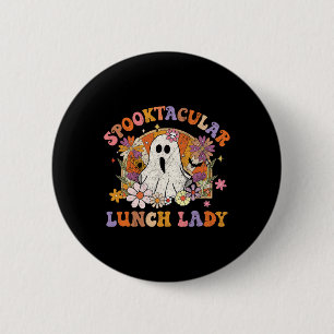Bóton Redondo 5.08cm Almoço Spooktacular Lady Happy Halloween Mat Spook