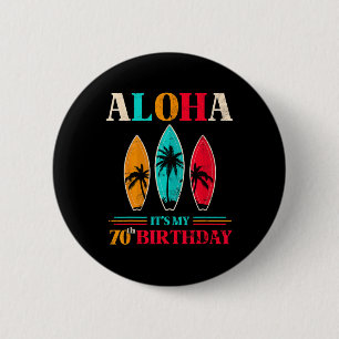 Bóton Redondo 5.08cm Aloha 70º Aniversário Havaí Praia Tropical Surf 