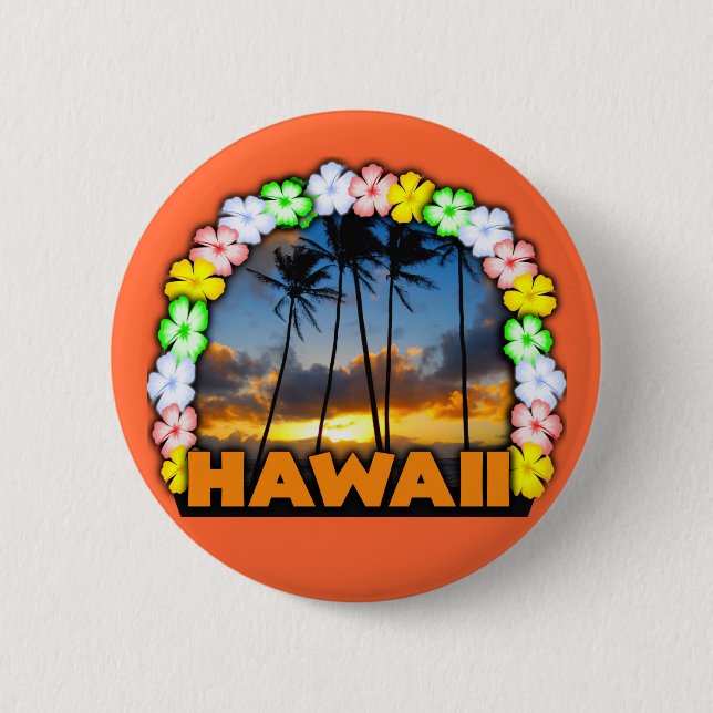 Bóton Redondo 5.08cm Aloha Havaí (Frente)