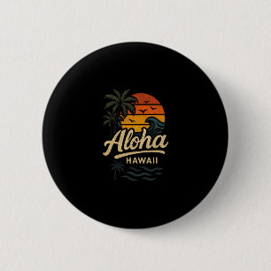 Bóton Redondo 5.08cm Aloha Havaí Praia Verão Surf 70s Retro