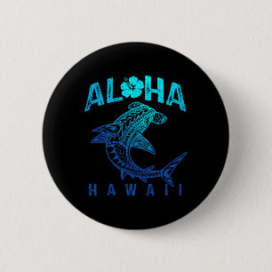 Bóton Redondo 5.08cm Aloha Havaí Tril Tubarão Polinésio Havaiano Praia