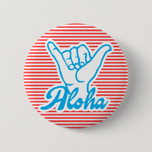 Bóton Redondo 5.08cm Aloha Shaka Mãos, Brincando Com A Coleção Strips