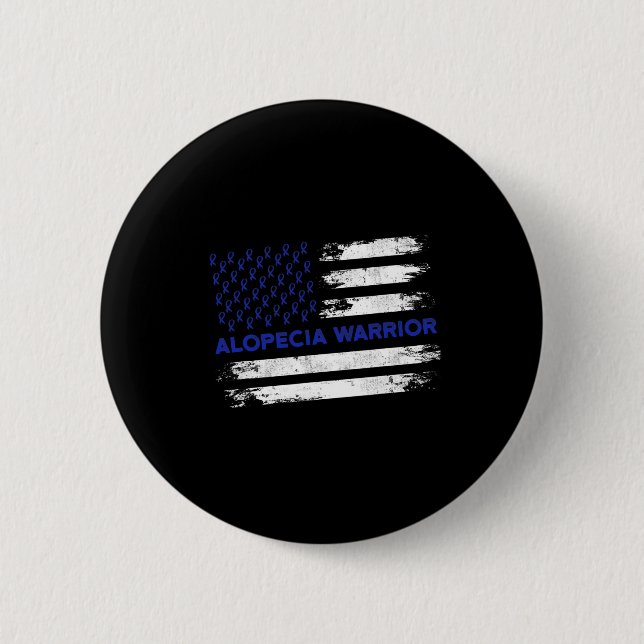 Bóton Redondo 5.08cm Alopecia Sensibilização Cabelo Perda Guerreiro Sur (Frente)