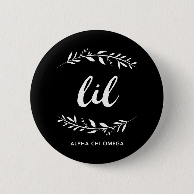 Bóton Redondo 5.08cm Alpha Chi Omega | Pequena Coroa (Frente)