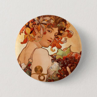 Bóton Redondo 5.08cm Alphonse Mucha - as frutas