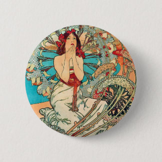 Bóton Redondo 5.08cm Alphonse Mucha Monaco, Monte - Carlo, 1897