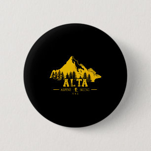Bóton Redondo 5.08cm Alta Utah Usa Ski Resort Alpina Skiing Wasatch Mou